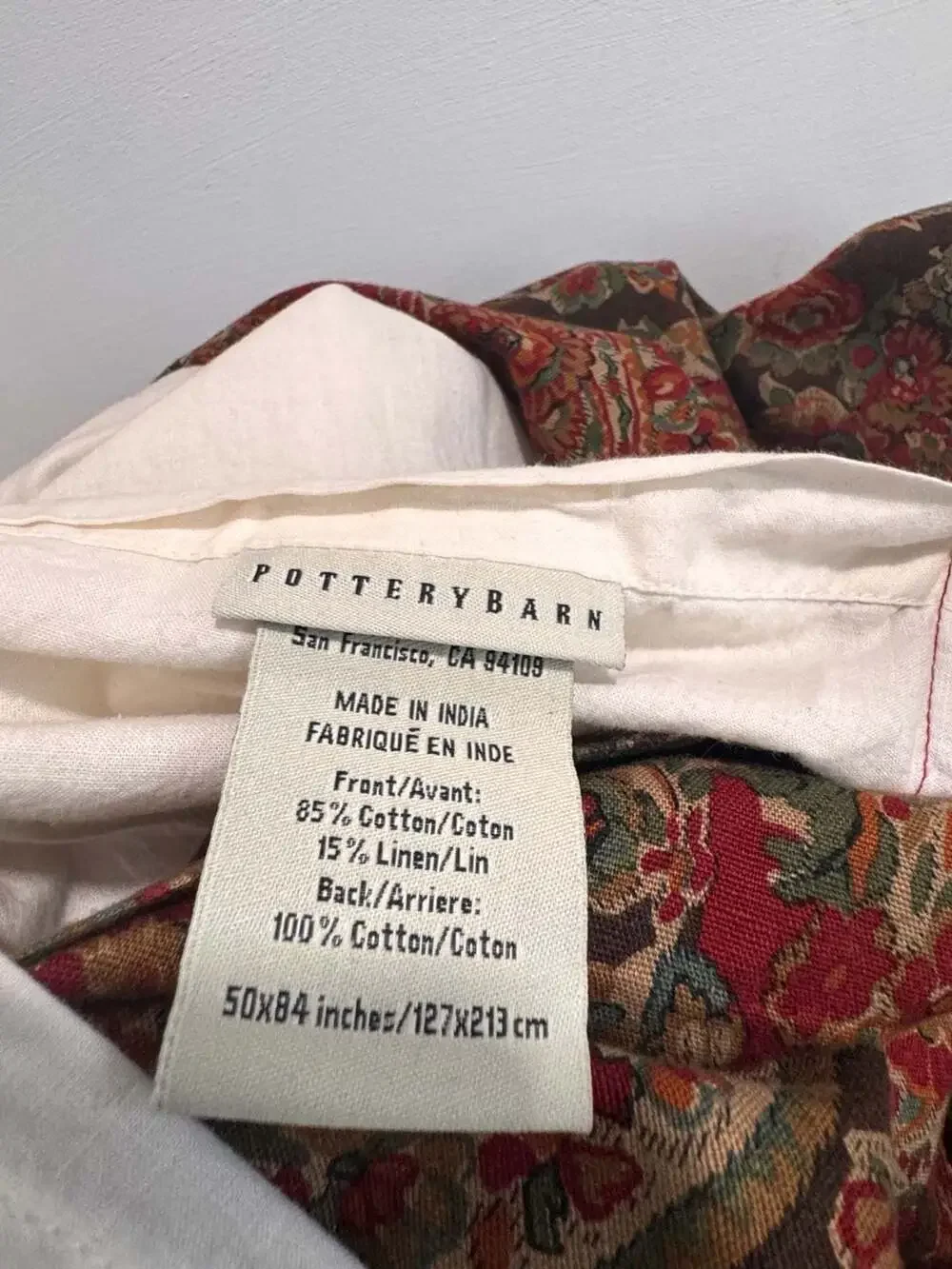 Vintage Pottery Barn 2013 Linen/Cotton Blend Carrie Print/Floral NWOT